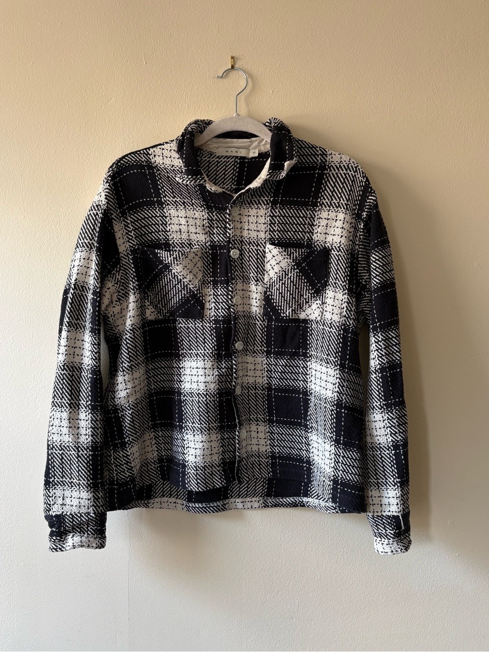 MNML Black & White Plaid Button-Down Shirt Jacket